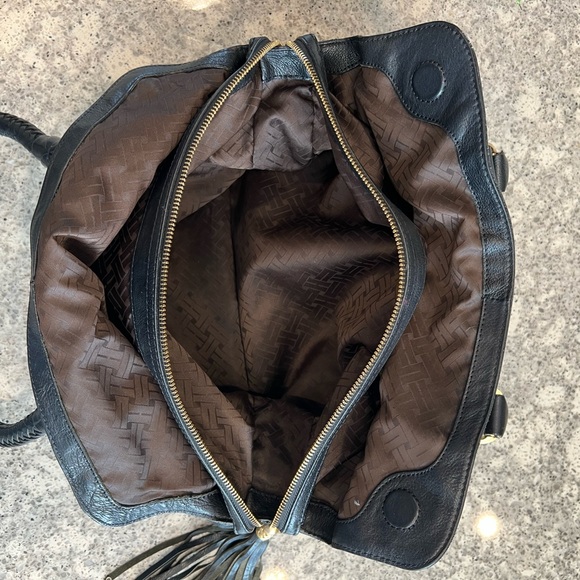 COLE HAAN Gorgeous Leather Black Bag with Tassle - Picture 6 of 13